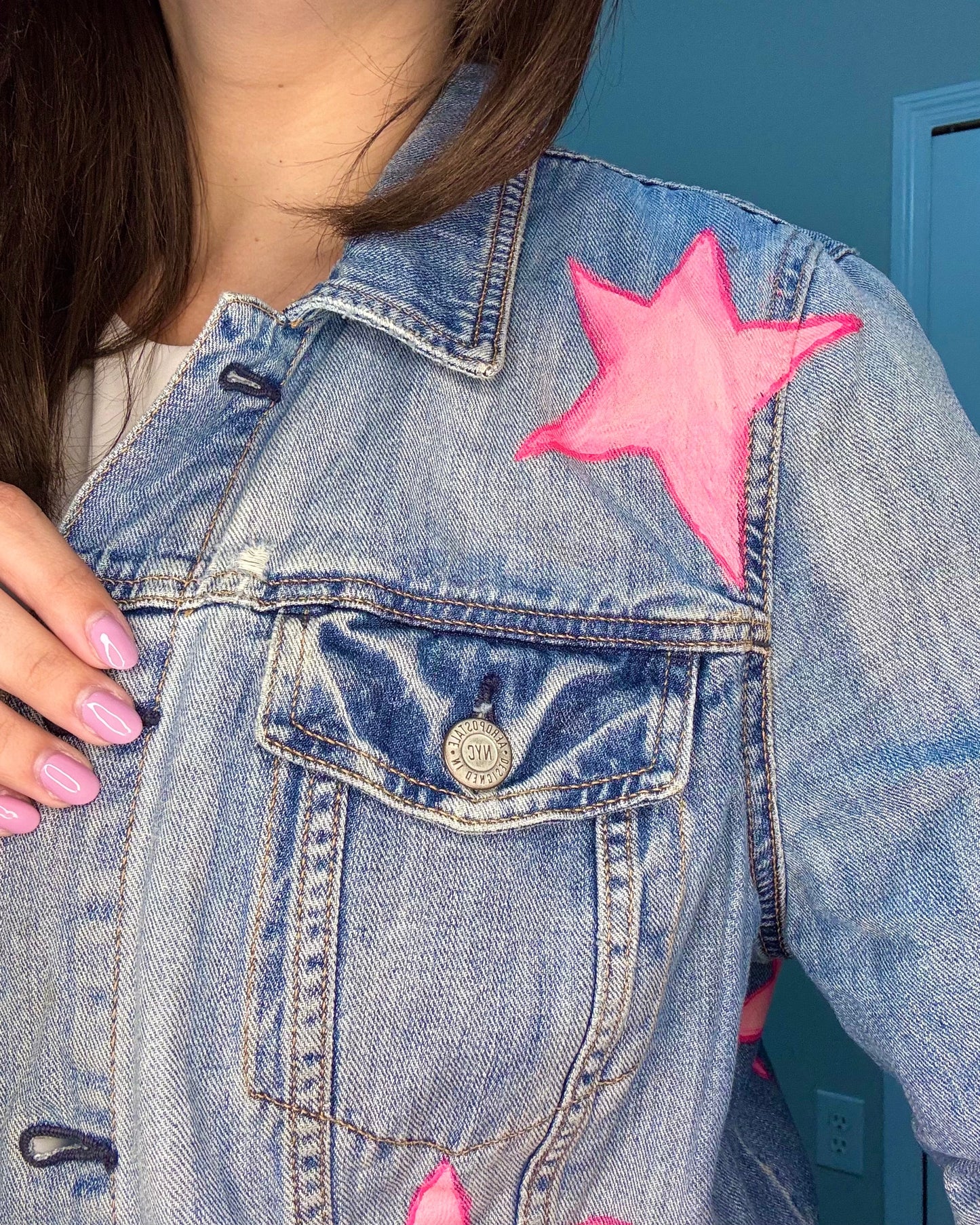 Cosmic Pop - Denim Jacket - Hand-Painted