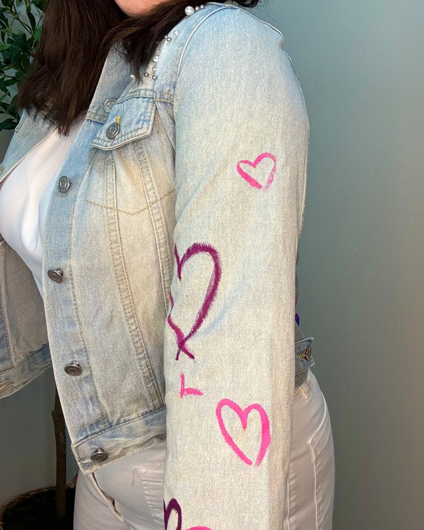 Dreamcatcher Heart - Denim Jacket - Hand-Painted