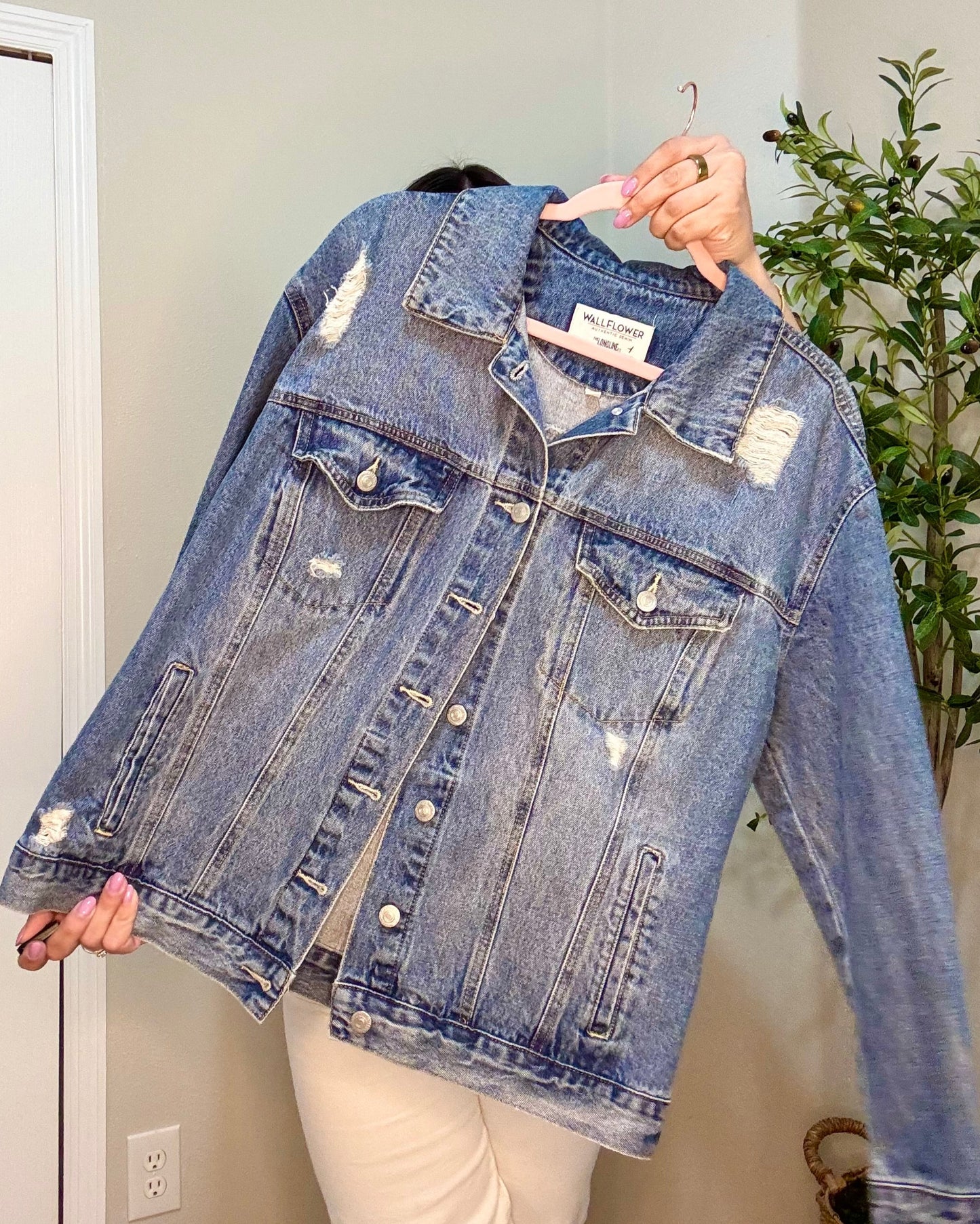 Our Lady of Light - Denim Jacket - Hand-Painted