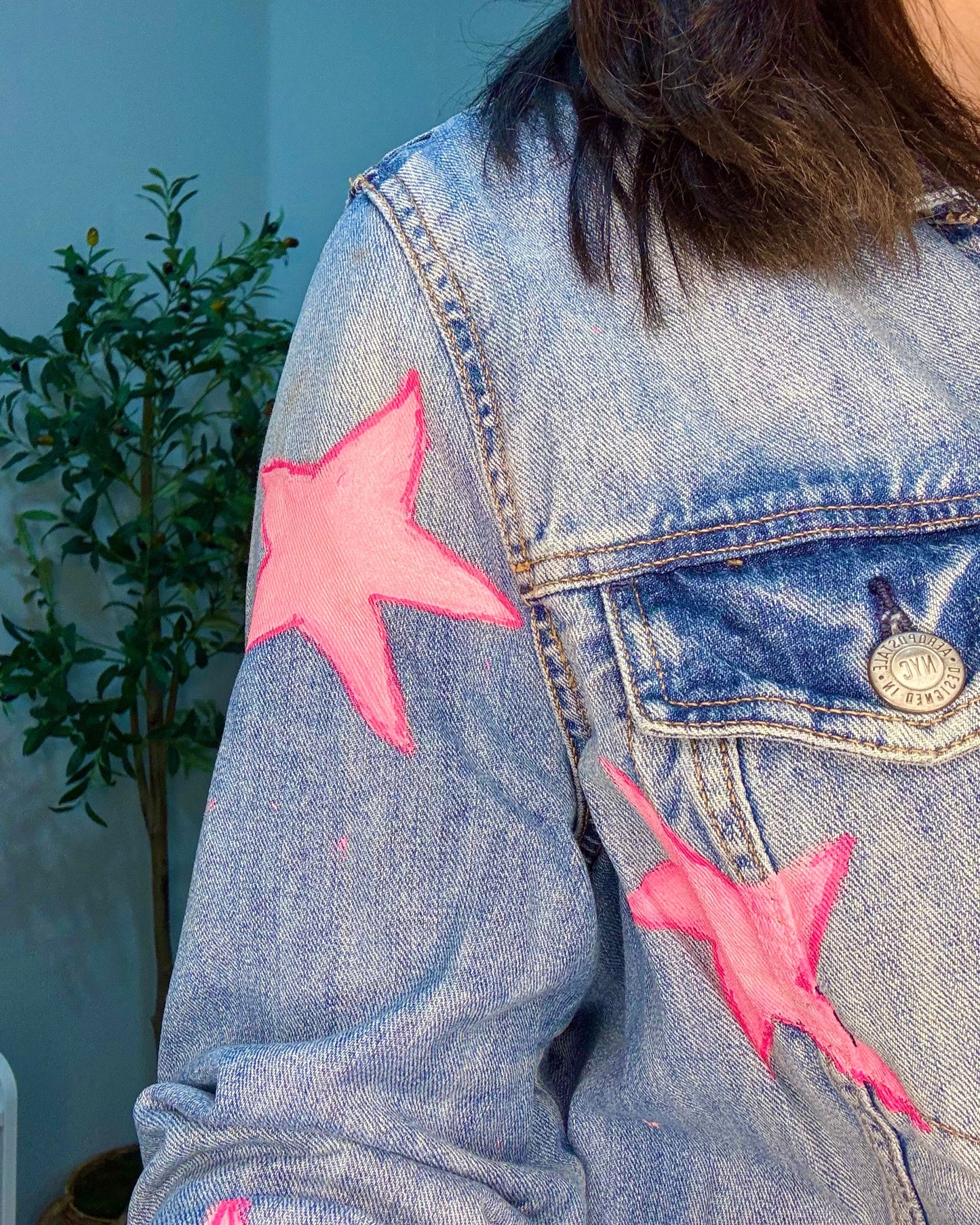 Cosmic Pop - Denim Jacket - Hand-Painted