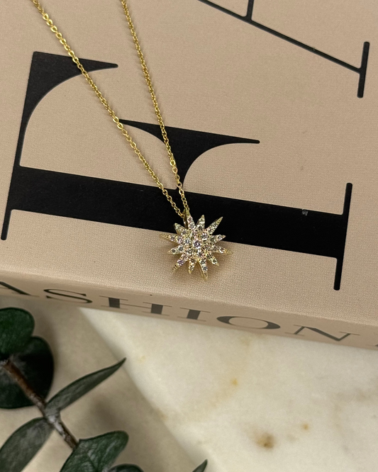 Starburst Glow Necklace – 14k Gold (Star)