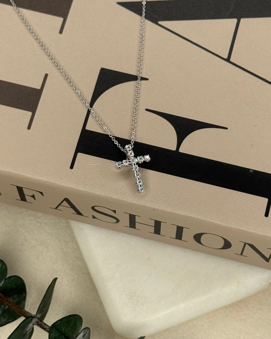 Pure Light Necklace — 14K White Gold Necklace (Cross)