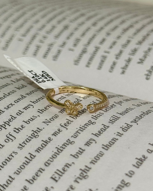 Butterfly Whisper Ring — 14k Gold.