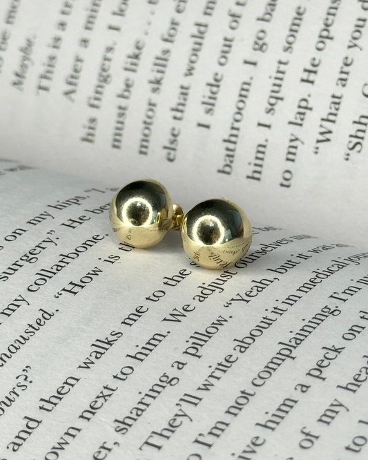 Modern Dome Earrings — 14k Gold